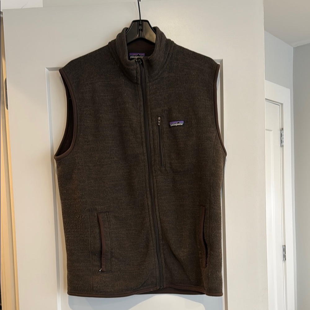 Patagonia Brown Fleece Vest Zip-Up Layer
